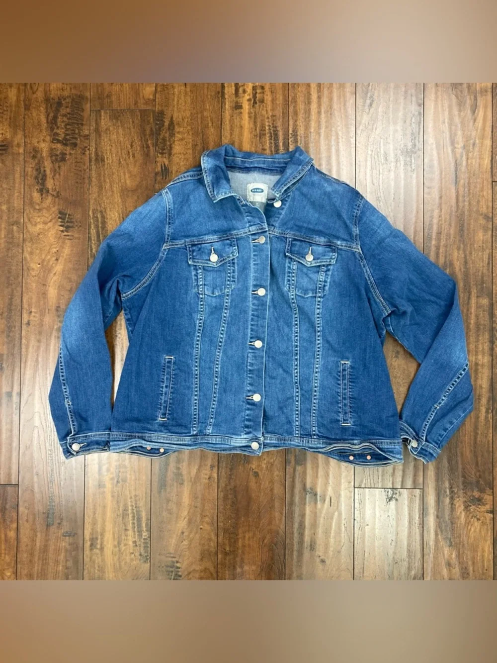 Old Navy Jean Jacket Blue Denim Medium Wash Button Up Women's Size 2X Plus. - Picture 4 of 8